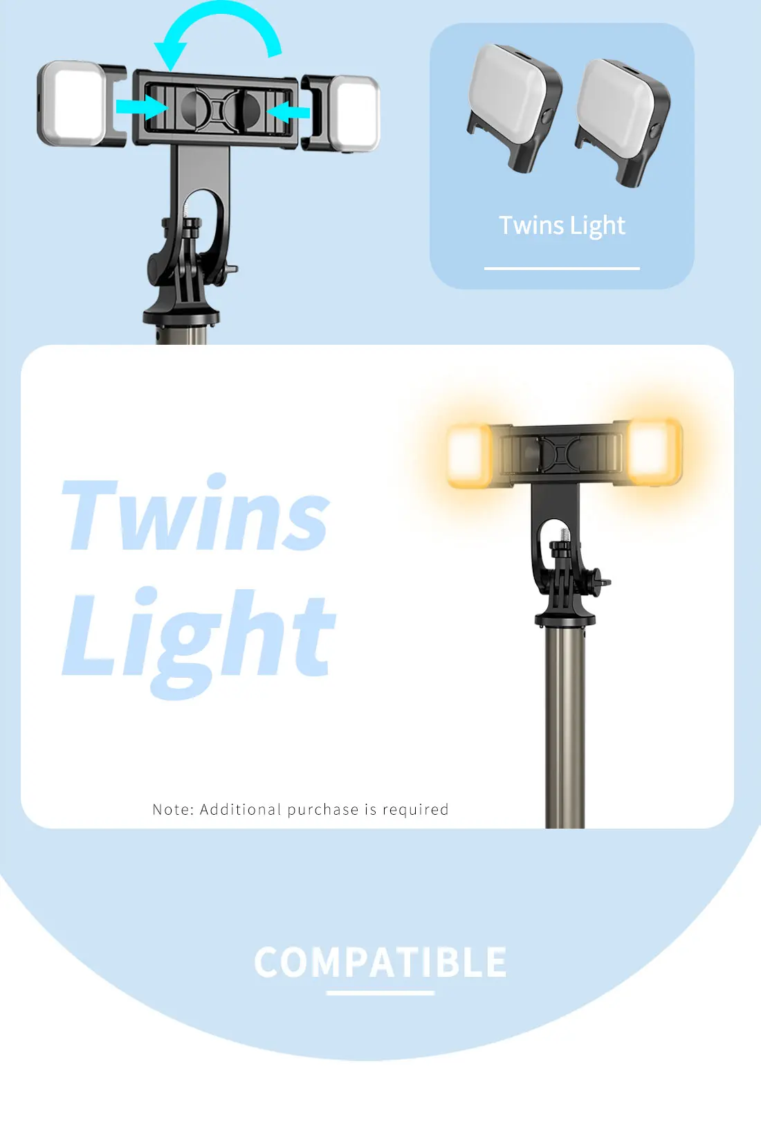 Support Q06 pour la diffusion en direct, perche à selfie Bluetooth, alliage d'aluminium allongé, trépied multifonctionnel intégré, photographie au sol