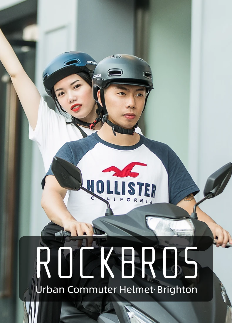 ROCKBROS Fahrradhelm mit Schirm für Casual-Radfahren, EPS Urban Commuter & Mountainbike-Helme für Männer und Frauen – Detail 1