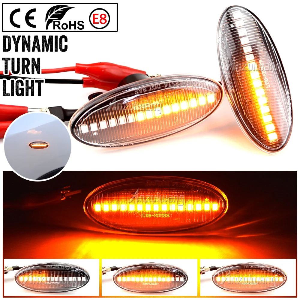 

26160-89900 26160-8990A 1Pair Car LED Dynamic Side Marker Turn Signal Light For Nissan Qashqai X-trail Dualis Juke Micra Note