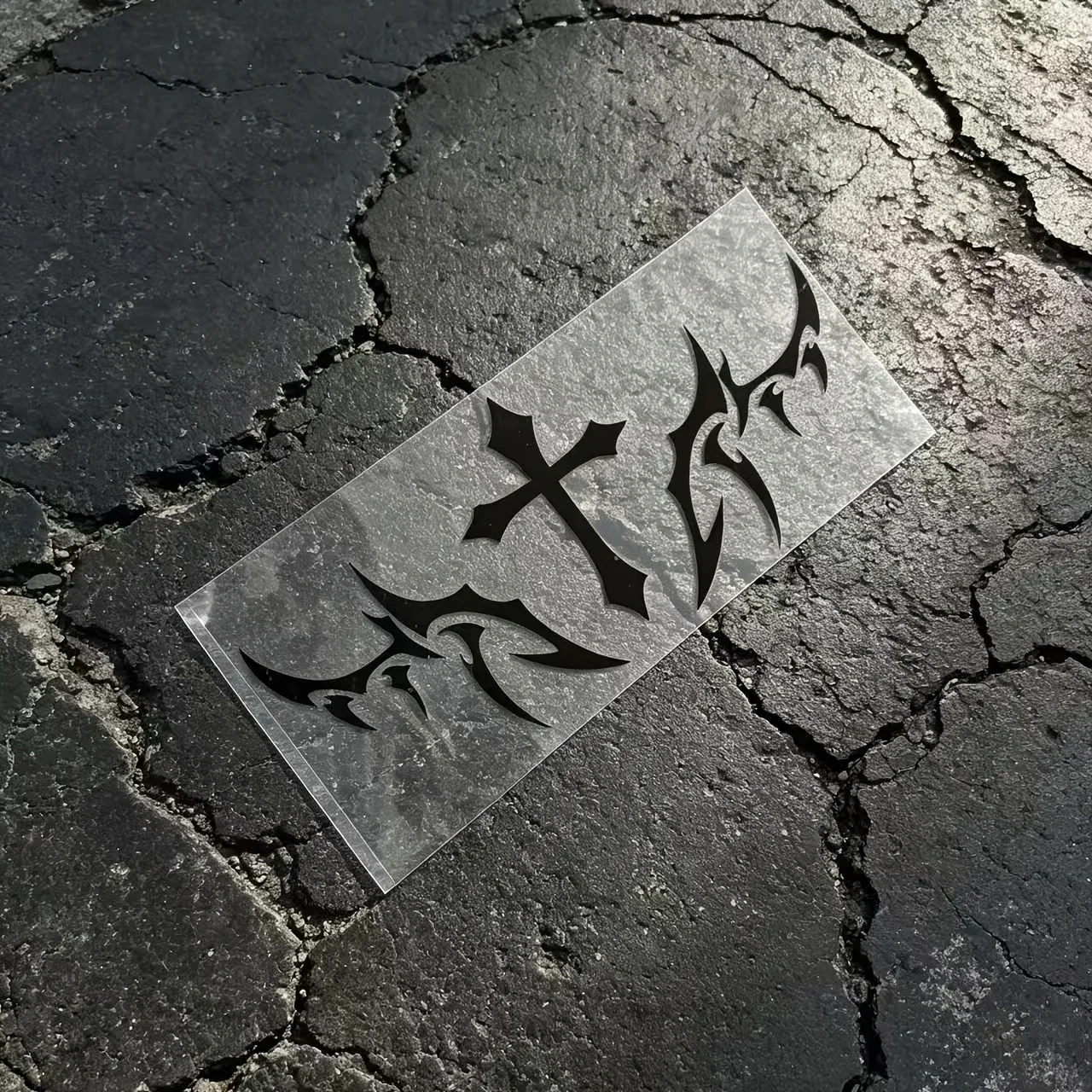 1pc Gothic Tribal Cross Vinyl Sticker Self-Adhesive Decal for Motorcycle Fairing Tank Helmet Car Front Window Decor