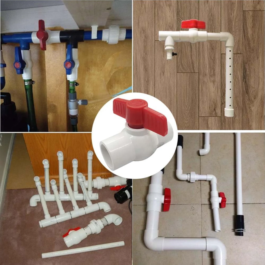 White PVC Ball Valve, Inner Diameter 20/25mm—160mm, Non-Slip Plumbing, U-PVC Ball Valve, Plastic Repair Connector, Pipe Switch