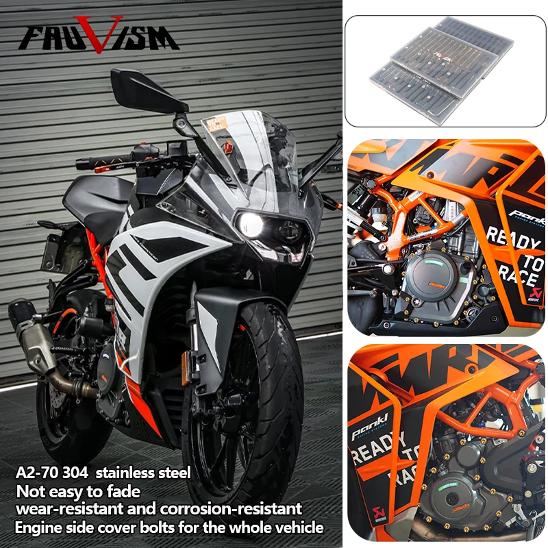 طقم مسامير المحرك يناسب غطاء القابض المغناطيسي البديل لـ KTM RC390 250 2014-2025، مثبت عالي القوة ومقاوم للتآكل للدراجات النارية