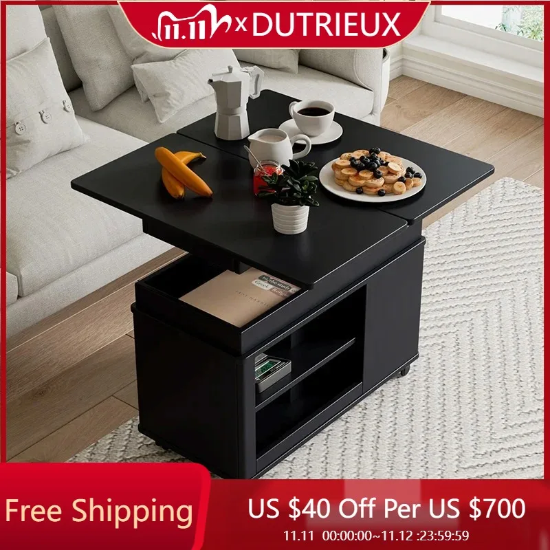 

Luxury Multifunctional Coffee Table Modern Trendy Storage Center Safe Side Table Space Saving Designer Mesa Auxiliar Home Decor