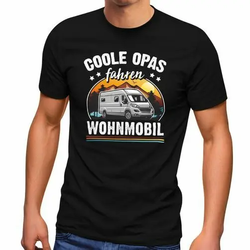 Mens Camping Cool Grandpa Driving RV T-Shirt Gift for Grandpa