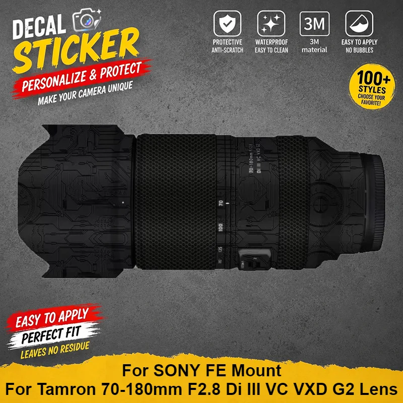 For Tamron 70-180mm F2.8 Di III VC VXD G2 Lens For SONY FE Mount Protective Sticker Anti-Scratch Vinyl Wrap Premium Decal Cover