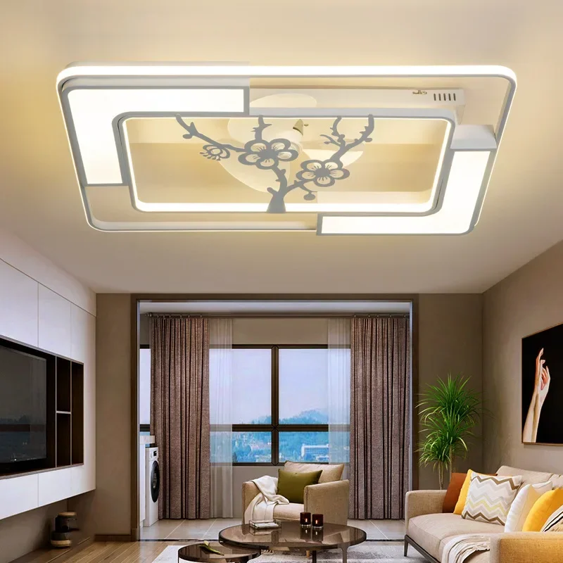 Modern Ceiling Fans Light For Large House Home Fan With LED And Remote Control Hanging Lamp For Living Room Bedroom AC Cast Iron