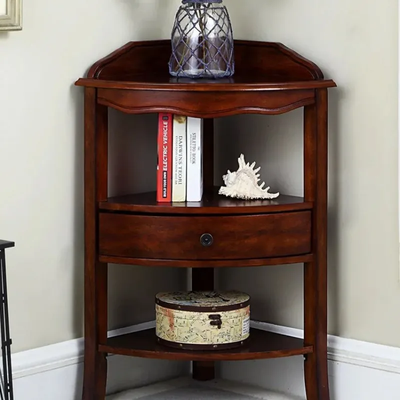 Corner Cabinet Triangle Corner Shelf Solid Wood Floor Standing Storage Rack Modern Dining Room Entryway Home Furniture