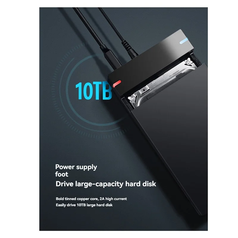 3 Set Casing HDD SATA Ke USB 3.0 3.5 Inci-Penutup Hard Drive Eksternal, Transfer Data, Kotak HDD untuk PC dan Laptop Steker UE