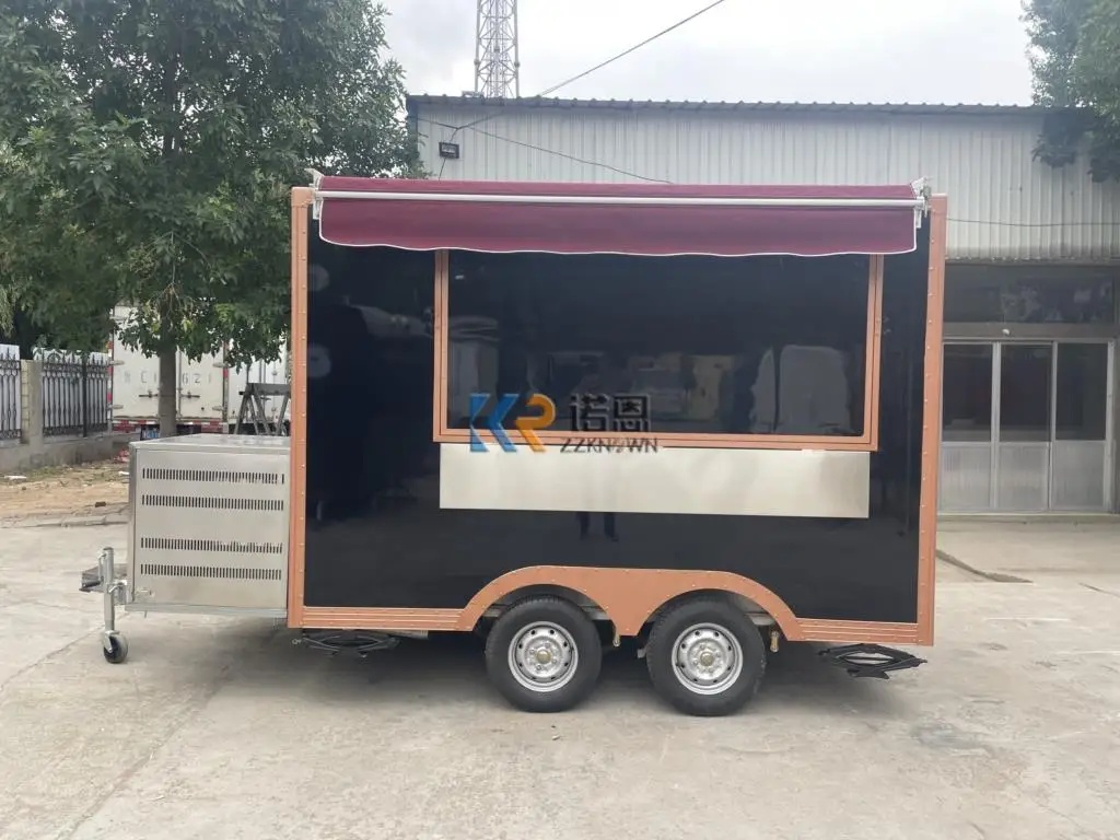 Outdoor Mobile Food Trailer Food Concession Truck Mobile Restaurant Fast Food Kiosk Snack Vending Cart