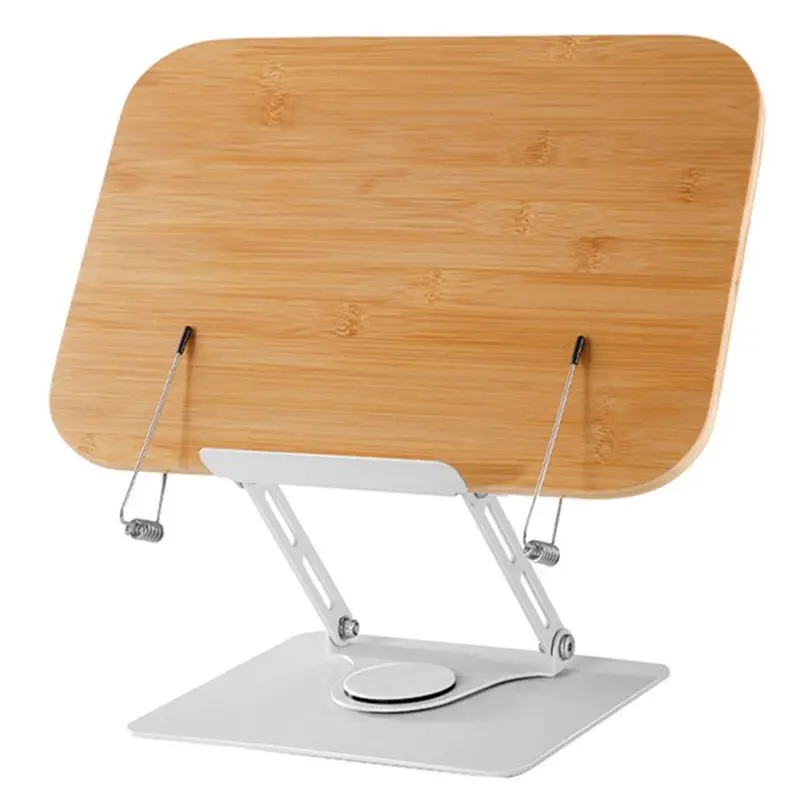 

AED7-Book Stand For Reading-Adjustable Book Holder With 360°Rotate Base & Foldable Desktop Stand Riser For Book,Recipe,Laptop