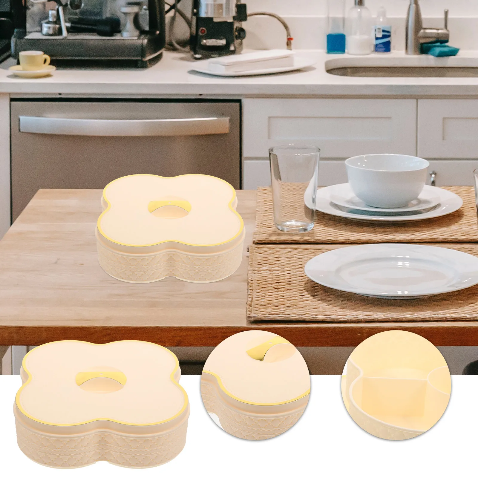 

Двухуровневый контейнер для закусок, премиум-контейнер для конфет для домашних вечеринок, портативный органайзер для сладостей, очаровательная банка для печенья, стильная банка для чая