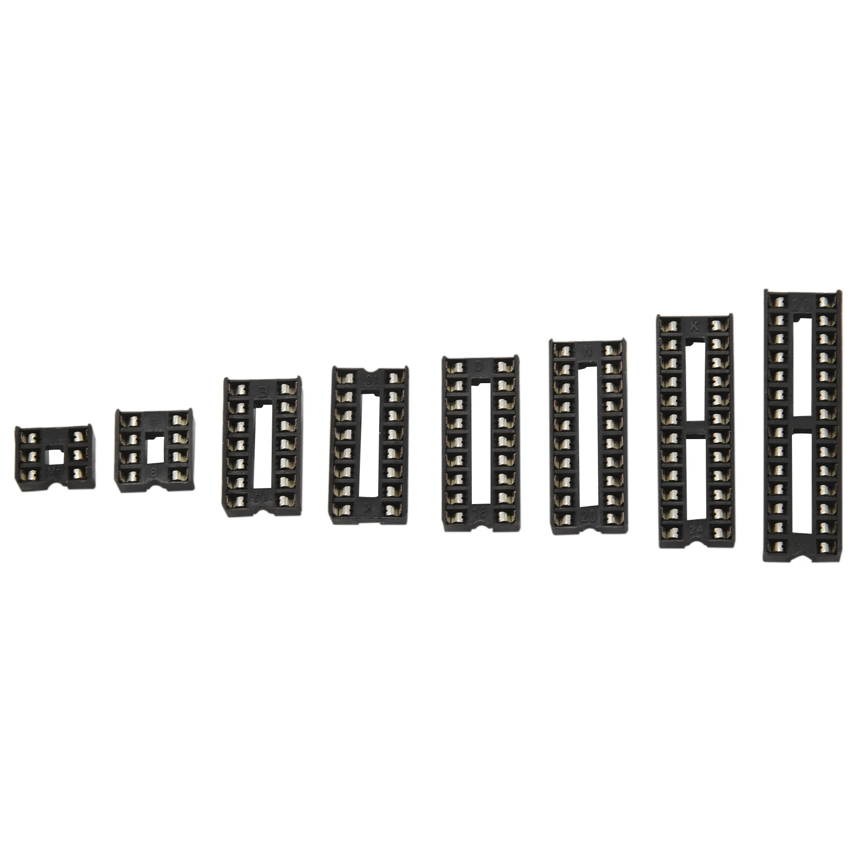 [NEWA76K!】 66Pcs/Lot DIP IC Sockets Adaptor Solder Type Socket Kit 6,8,14,16,18,20,24,28 Pin For Arduino PCB Diy Kit