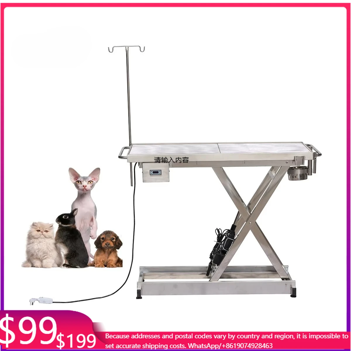

Factory Cheapest Price 304 Stainless Steel Electrical Pet Hospital Vet Surgery Animal Veterinary Surgical Table For Sale