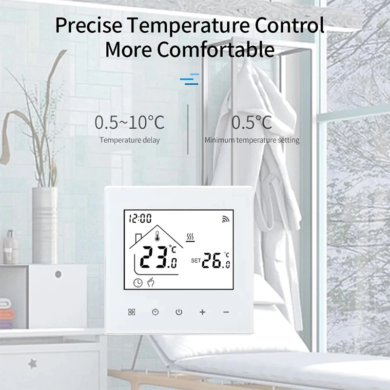 M4AHGB Wifi Smart Heating Thermostat LCD Display Voice Control Alexa Tuya Alice/ Electric/Water Floor Temperature Controller