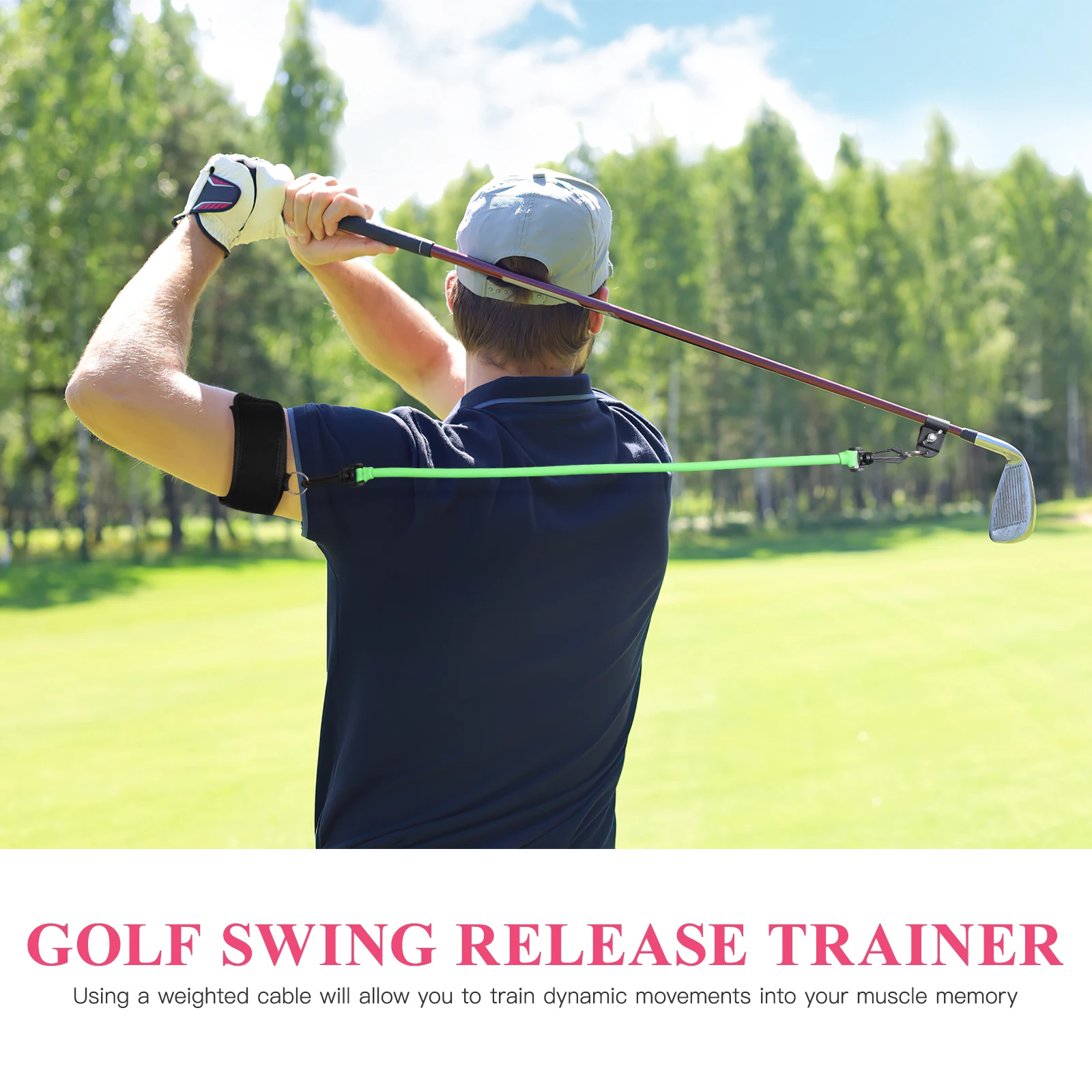 

Golf Swing Trainer Durable Practice Rod Cloth Latex Material For Beginners Men Women Safe Environmental Friendly Practical
