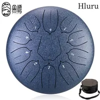 Hluru Steel Tongue Drum 10 Inch 11 Notes Key D Tank Drum Glucophone Handpan Meditation Yoga