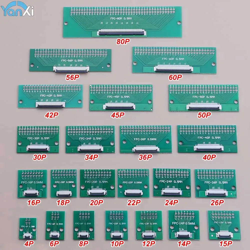  1PC FPC FFC Flexible Cable Adapter Board 0.5mm Pitch SMT to 2.54mm Connector 4/6/8/10/12/14/15/16/18/20/24/26/30/34/36/40/50/6