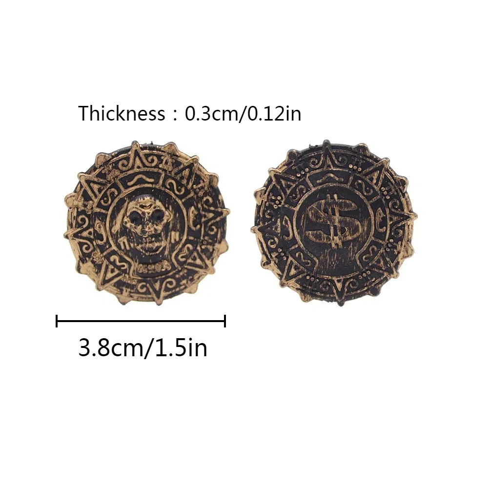 50 stuks faux bronzen Romeinse piraatmunten plastic grap rekwisieten voor feestdecoraties en carnavalsplezier - afbeelding 2