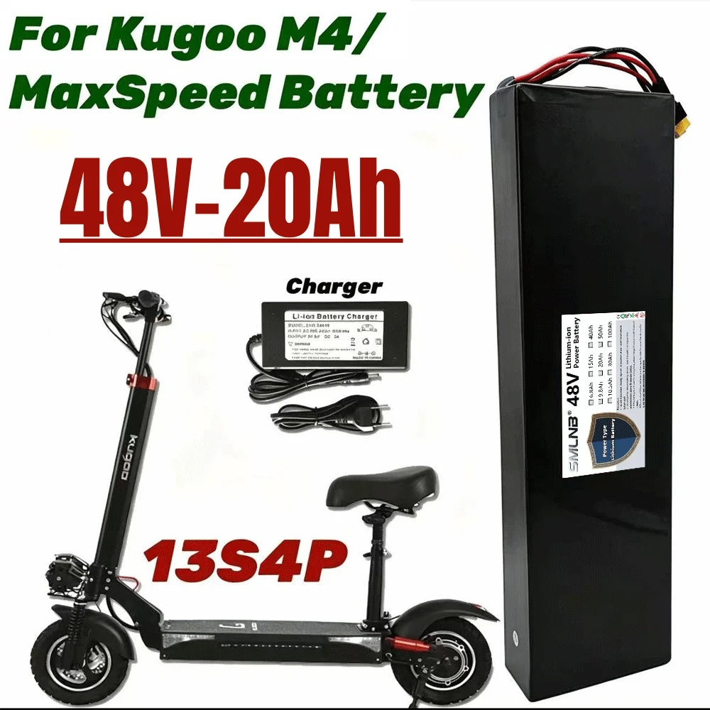 🚀 🌟 🎂 Batterie Lithium-ion 48V 20Ah 1000W 13S4P Batterie Lithium-ion Pour 54.6V Pour Scooters Électriques Citycoco BMS