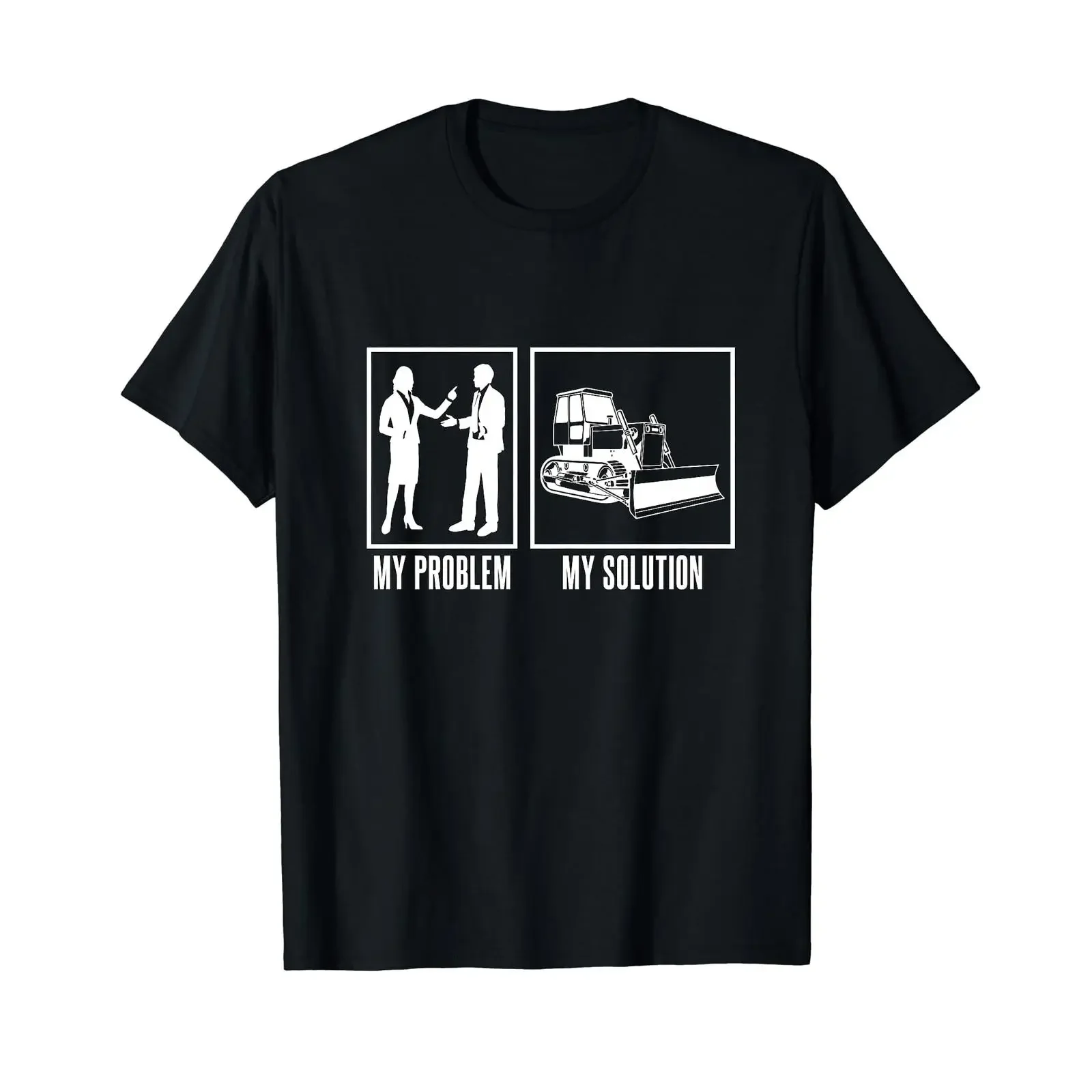 Mein Problem Piktogramm Papa Heavy Machine Bulldozer Driver T Shirt vintage Washed homme Unisex fashion Breathable graphic