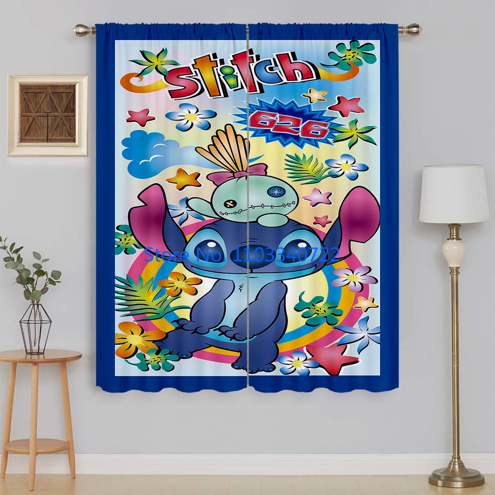 

Anime Rainbow 626 Monster Stitch Kids Room Window Curtains Blackout Curtain Shading Curtain for Bedroom Home Decor Child Gift