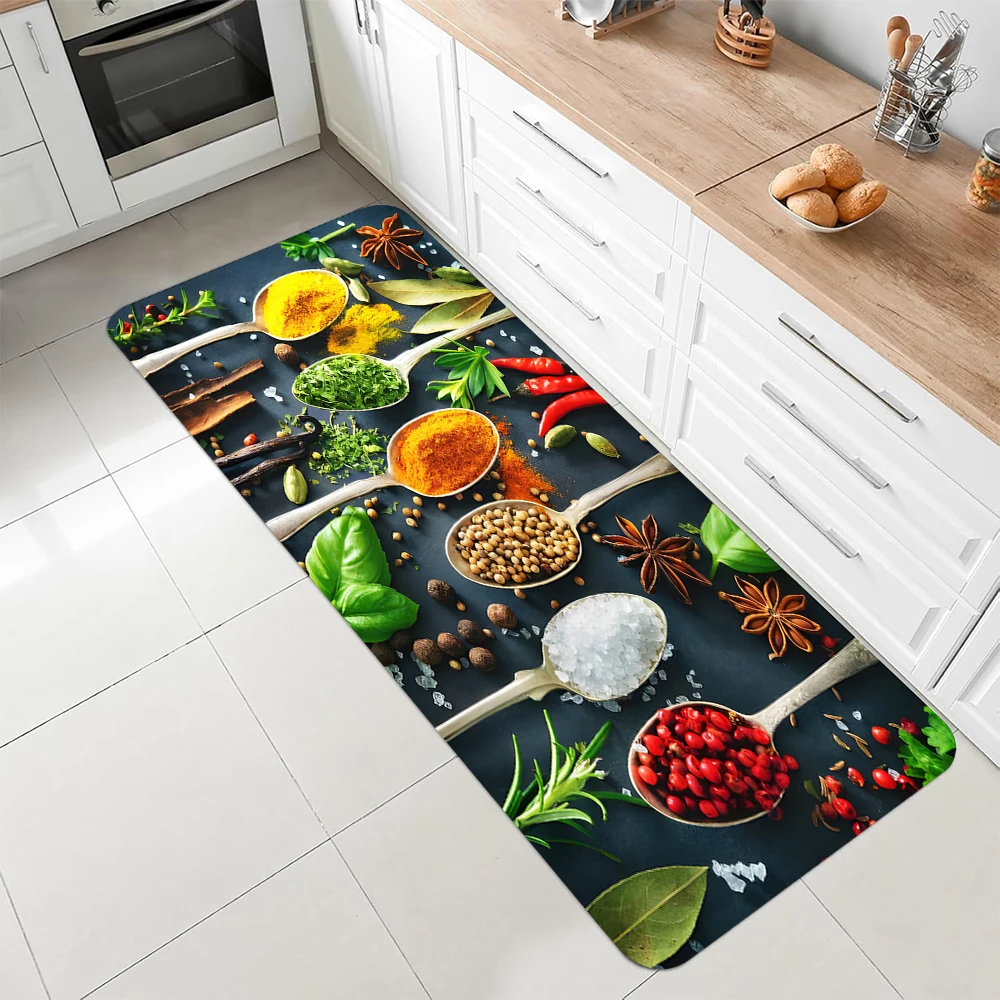 Commercial Kitchen Mats Anti Fatigue - Vintage Spices Pattern Keukenmat Antislip Waterdicht