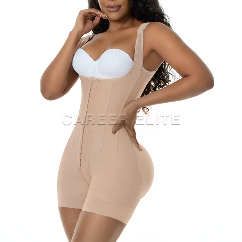 Full Body Shaper Faja High Compression Girdle With Bones Open Bust Tummy Control Shapewear Bodysuit Post-Surgical Use Corset