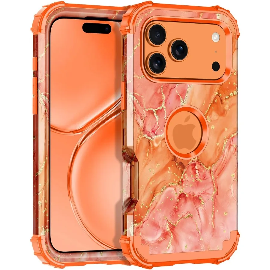 

Сверхмощный трехслойный противоударный защитный чехол для iPhone 17 Pro Max 6,9 дюйма с прочным жестким ПК и мягким бампером из ТПУ