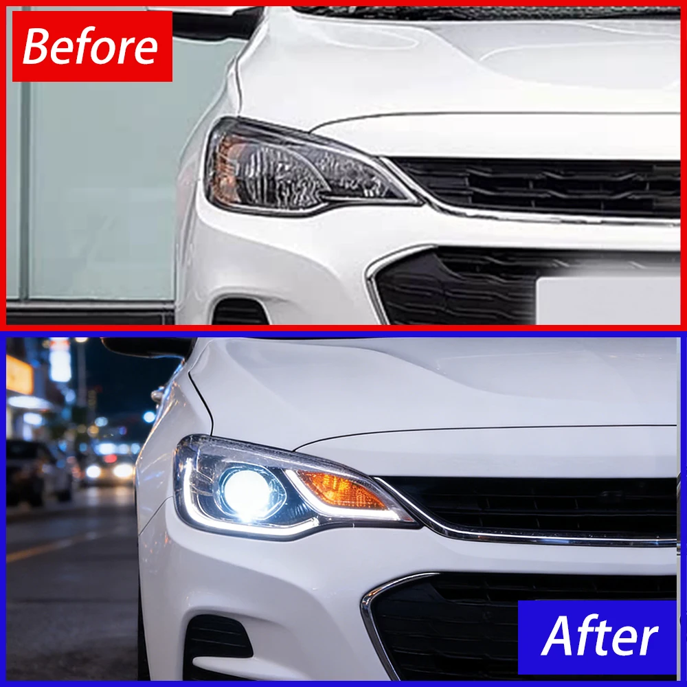 For Chevrolet Cavalier Headlights Assembly 2016-2019 Upgrade New Style DRL LED Projector Lens Car Tools Accessories