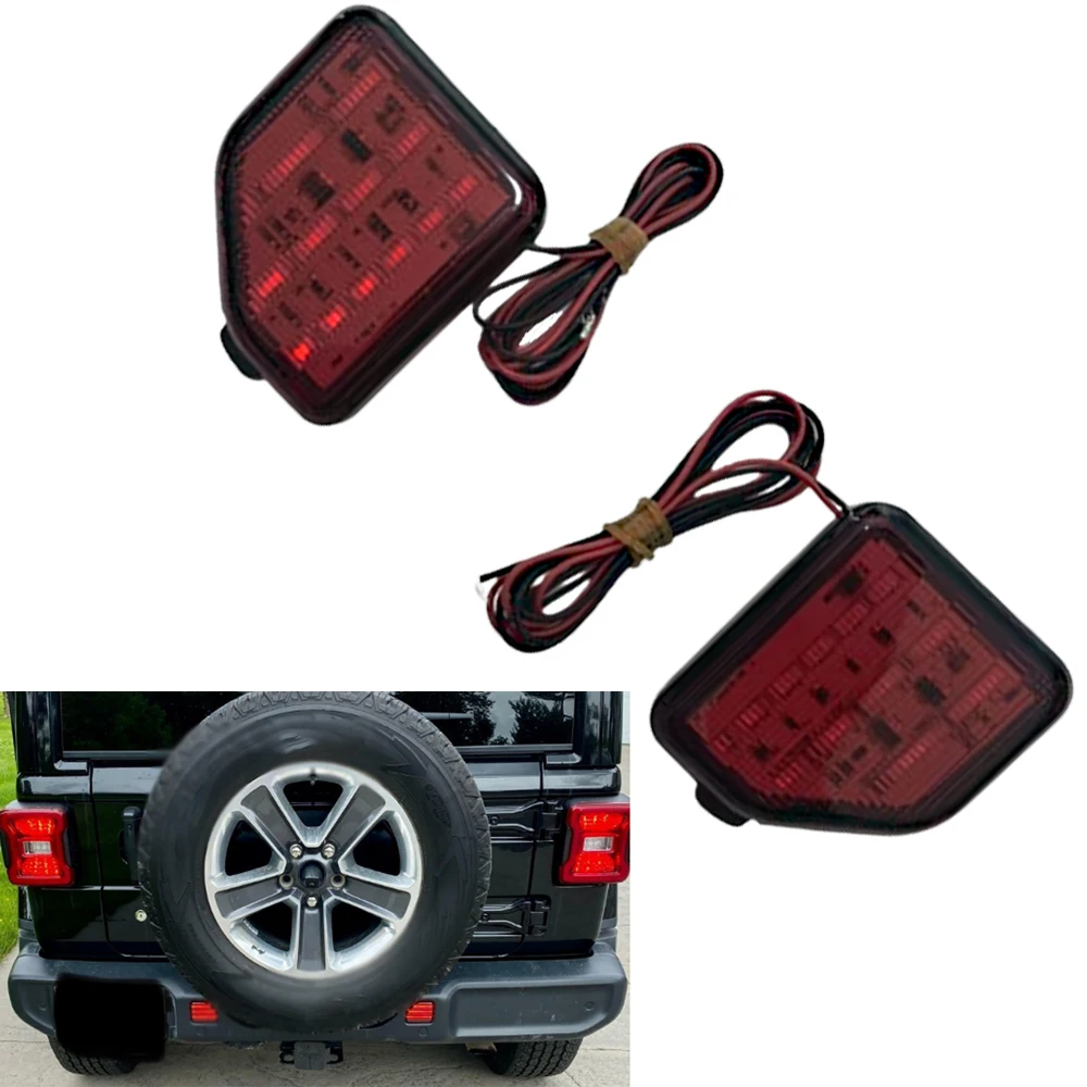 For Jeep Wrangler JL 2018-2022 Rear Bumper LED Light Rear Fog Lamp Tail Brake Lights Red Light Car Accessories