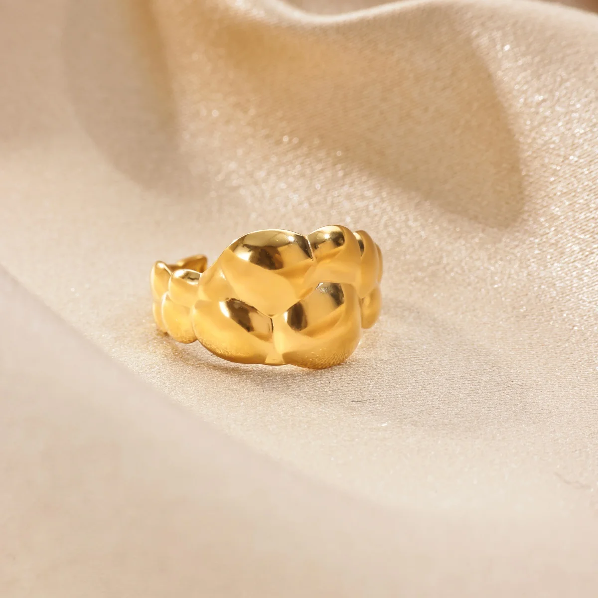 Wunderschöne Ringe mit unterschiedlich breiten Wolkenmuster-Designs, anlaufbeständig, 18K vergoldeter Edelstahl, für Damen, Schmuckgeschenk 2026 – Detail 4