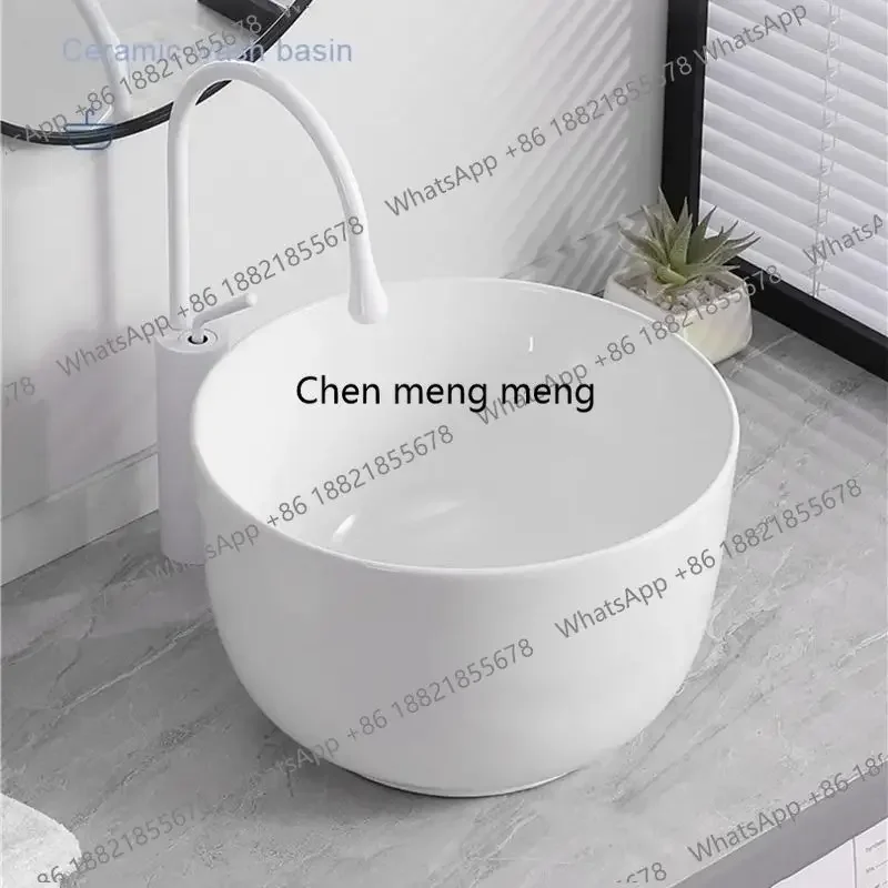 New arrive Ceramic countertop basin with deep and large size washbasin, bathroom balcony, laundry basin, household splash proof