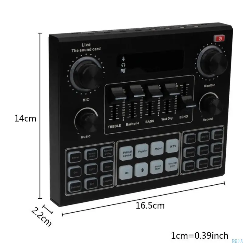 R91A V9サウンドカードUSBヘッドセットマイクウェブキャストライブストリーミングサウンドカード携帯電話コンピューター歌