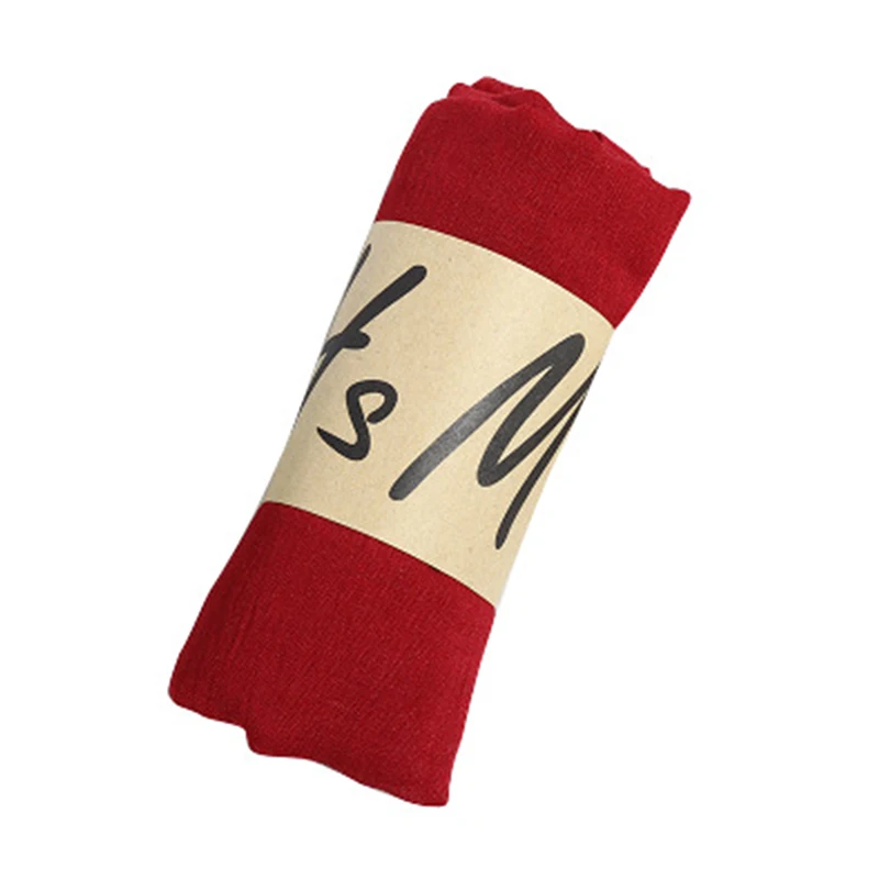 Damen-Stil, winddichter Schal, Stola, Wickel, einfarbig, aus Baumwolle, warmer Schal, Winter- und Frühlingsgeschenk. – Detail 6