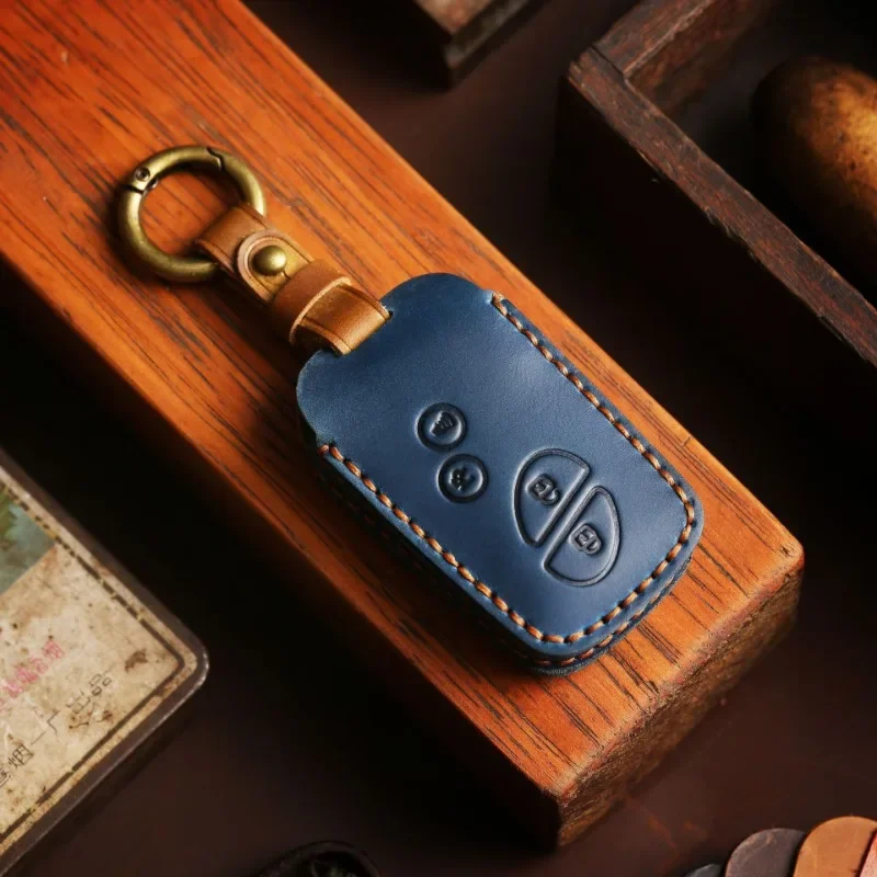 New Retro Genuine Leather Car Key Case Handmade Purse Cover For Lexus Old Model RX270 ES240 LX570 High-end KeyChain Fashion