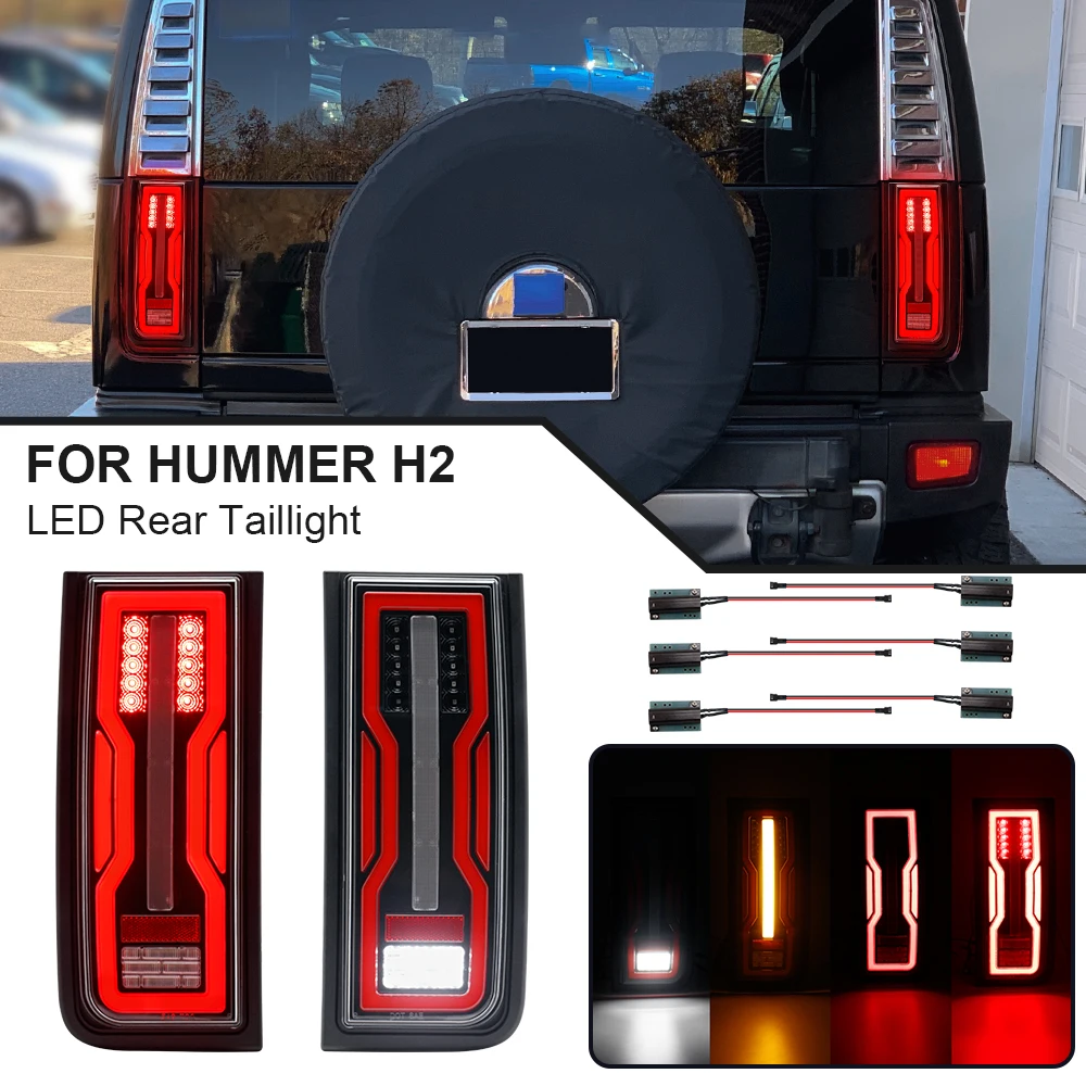 

LED Rear Tail Lights For Hummer H2 2003 2004 2005 2006 2007 2008 2009 Brake/Turn Signal/Backup Reverse/ Running Lamp Error-free