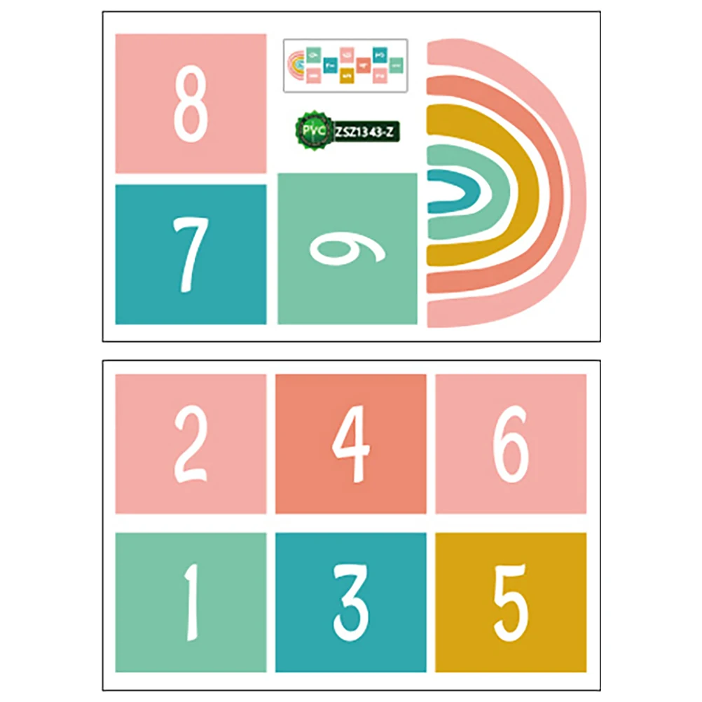 Spiel-Bodenaufkleber, bunt, selbstklebend, zum Spielen, Kinderzimmer, Wandaufkleber, Schlafzimmer-Tapete, wasserdicht, leicht zu reinigen, praktisches PVC