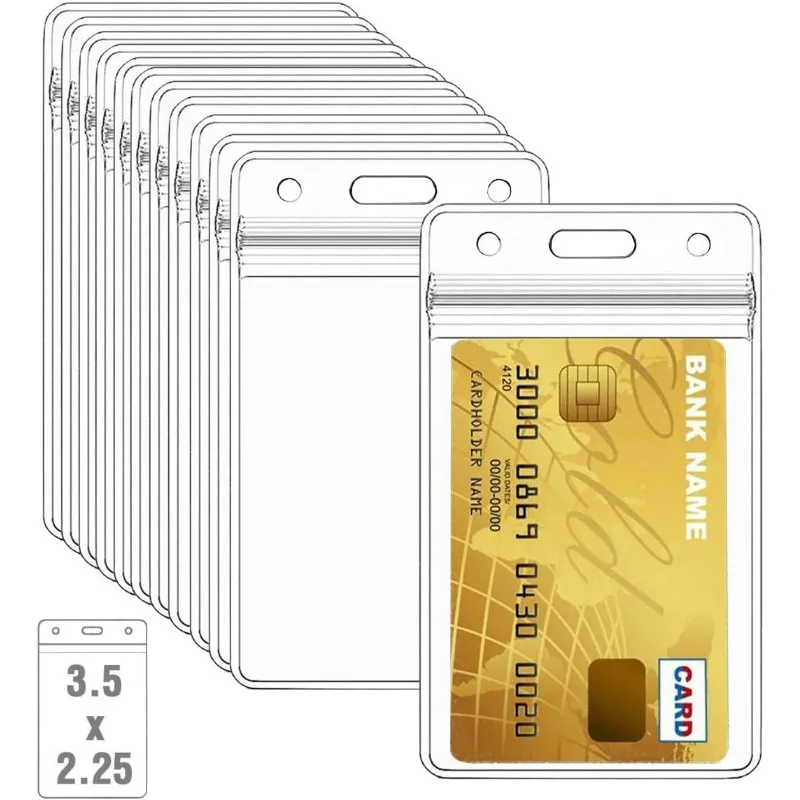 

100 Pcs Clear Plastic Vertical Name Badge ID Card Holders