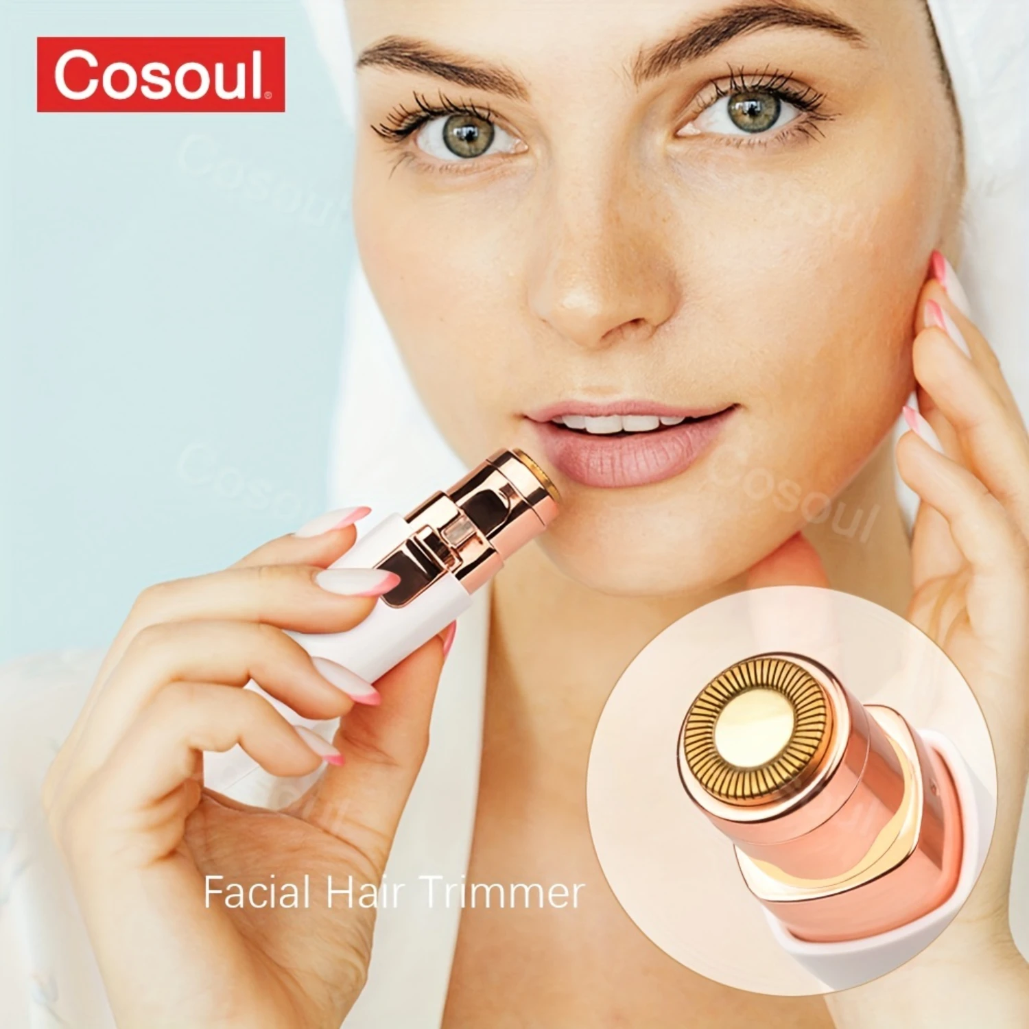 

Rechargeable 2-in-1 Facial Shaver and Hair Trimmer with Epilator, Lip and Eyebrow Hair Removal - Get Smooth, Flawless Skin in Mi