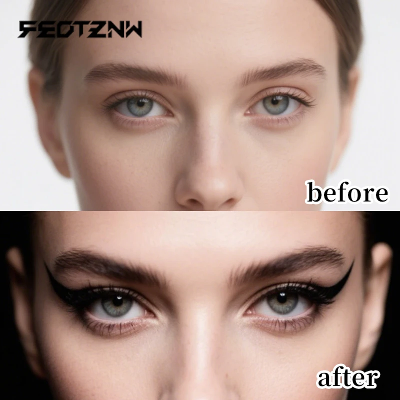 Feotznw eyeliner a piume fini, impermeabile e duraturo senza sbavature, adatto ai principianti, eyeliner ad asciugatura rapida