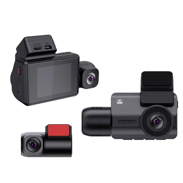 Car Camera 4K Wifi Gps Dash Cam Video Recorder Camera 360 Degree Panoramic View Security Three Lens Car Camera Dashcam