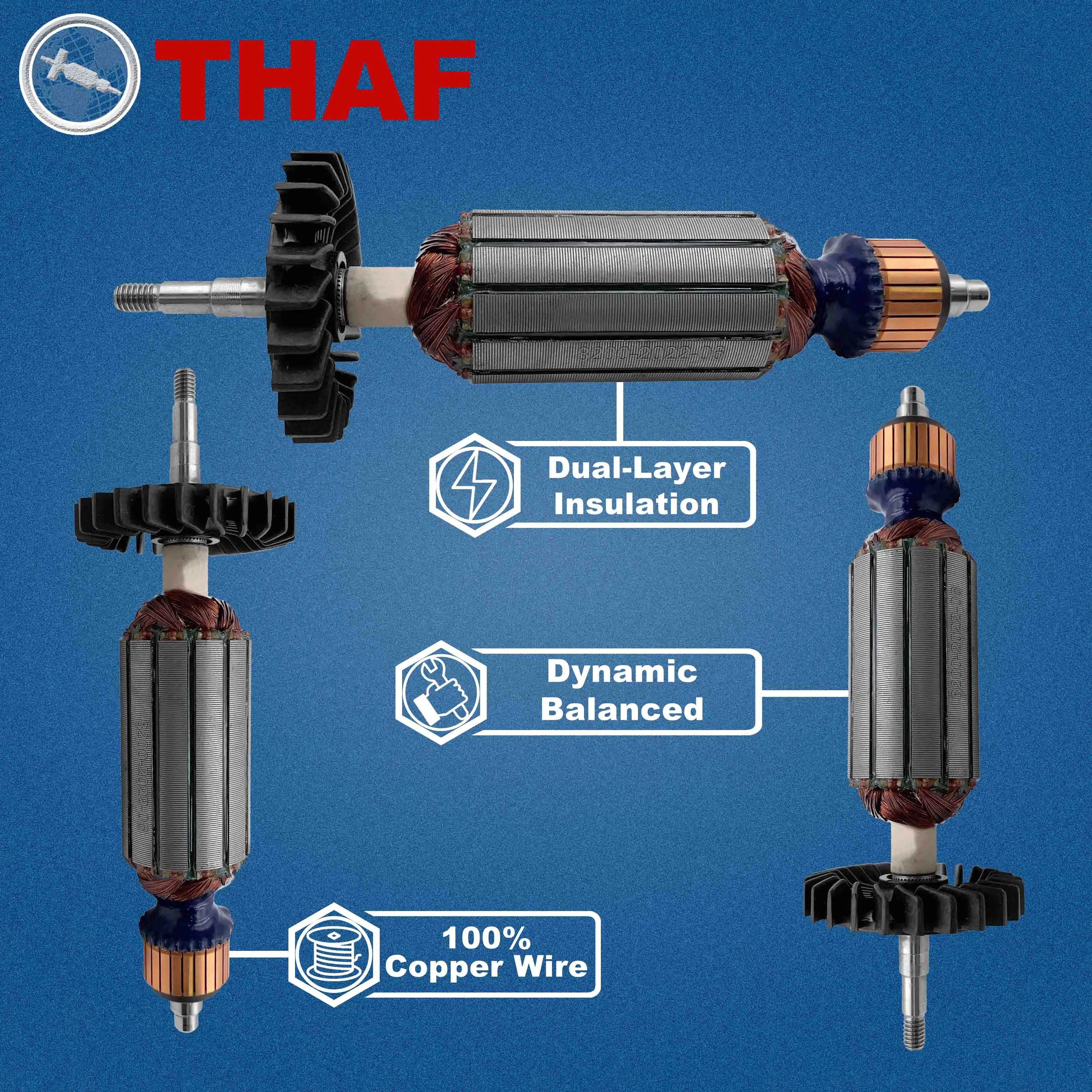 AC 220V 240V DWE8210S DWE8200S DWE8200T DWE8212S Armature Rotor For DEWALT Angle Grinder Spare Parts Grinder DWE8211S DWE8210P