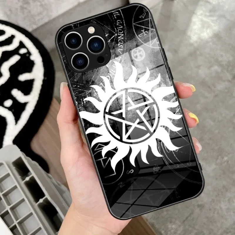 For IPhone 15 pro Supernatural TV Phone Case Tempered Glass For IPhone 14 15 11 12 Pro 8 14 Plus 13 Pro MAX XR iphone 15 Covers