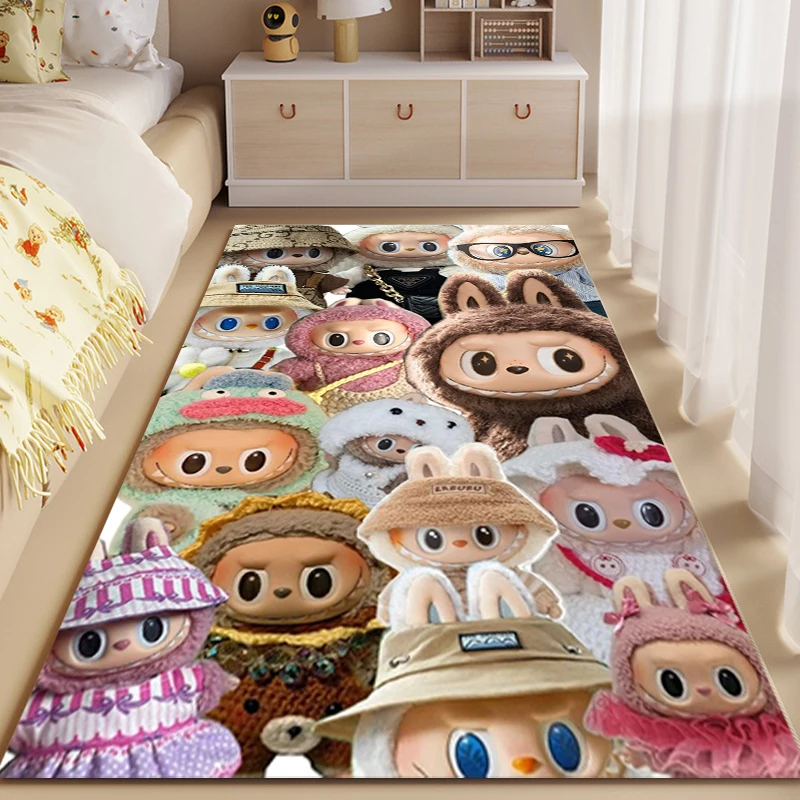 

MISION Labubu cute girl cartoon bedside carpet catwalk carpet door mat thick carpet floor mat living room / bedroom