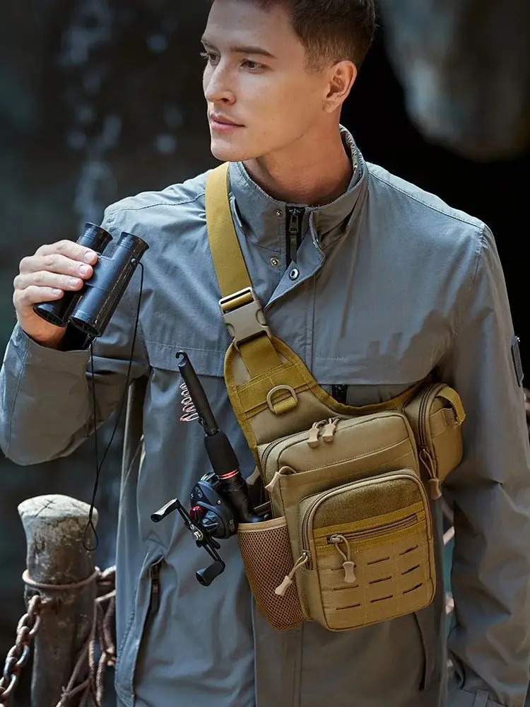 AliExpress scione Tactical Camping Chest Bag Fishing Lure Sling Pack Outdoor Sports Crossbody Shoulder Waist Hiking Travel Men Cycling Laser Bag