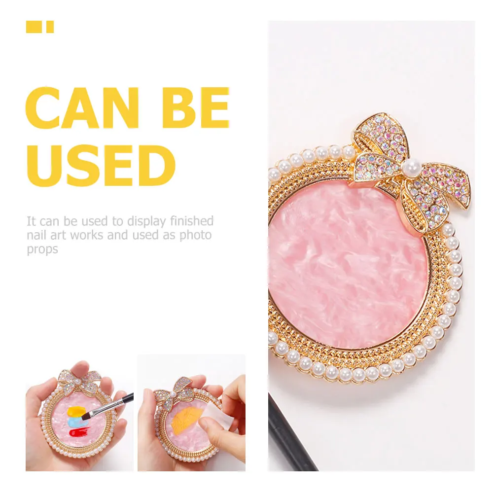 Tavolozza per nail art con strass Tavolozza per miscelazione colori con superficie liscia per pigmenti polacchi Forniture per pittura per manicure