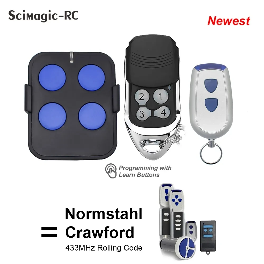 For Normstahl RCU 433 2 Remote Control Gate Garage door Opener Rolling Code 433,92 MHz Crawford EA433 2KS 4KS Command