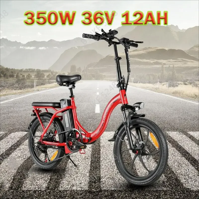 Electric Bike CY20 350W 36V 12AH Motor  Lithium Battery 20 Inch Tires Mountain City Commuting E-bicycle 21 Speed Assisted E-Bike