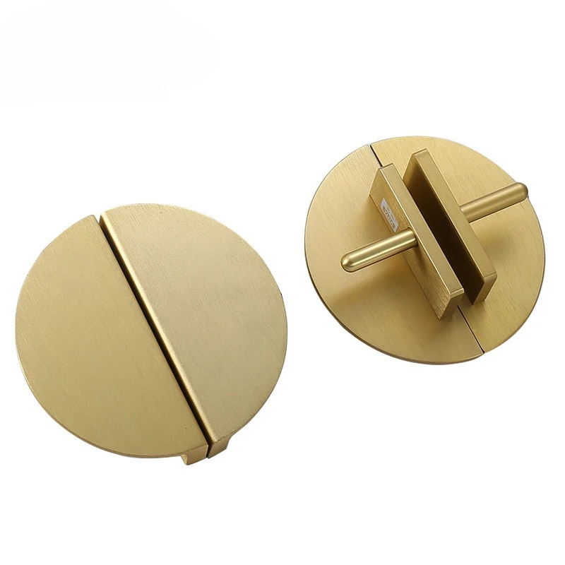 New Chinese retro cabinet wardrobe door handle semi-round pair of brass cabinet drawer bedside table