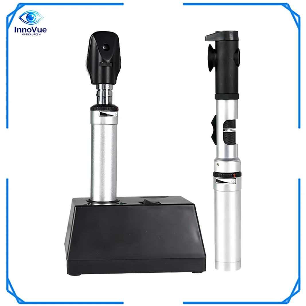 InnoVue Opto Rechargeable KJ6B+KJ8B Medical Devices Ophthalmoscope and Retinoscope Set for Portable Ophthalmic Eye Diagnosis